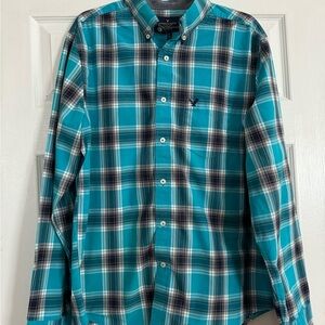 American Eagle plaid button-down, long sleeve casual shirt
